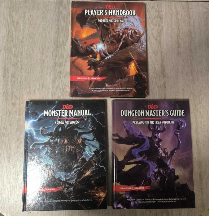 Zestaw podręczników do RPG Dungeons and Dragons 5E po polsku  (DnD PL)