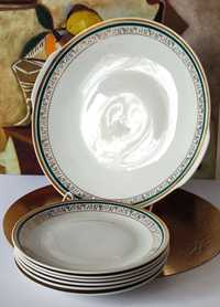 Garnitur deserowy talerze 1+6 piękna stara porcelana Czechosłowacja