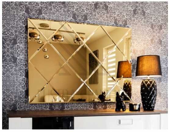 Płytka lustrzana 40x40 cm fazowana złota lustro Glamour - NA WYMIAR