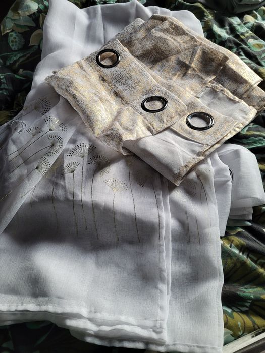 Zestaw firana +zasłona eurofirany  jak nowe przelotka