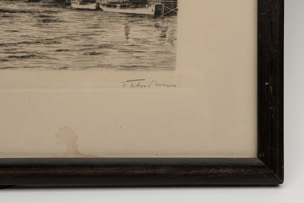 Hans Tiburtius, "Stettin, Hafen" ("Szczecin, Port"). Dedykacja.