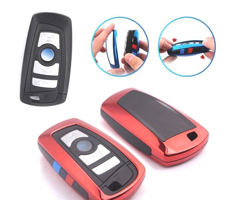 CAPA CARCAÇA CHAVE BMW QUADRADA VERMELHO