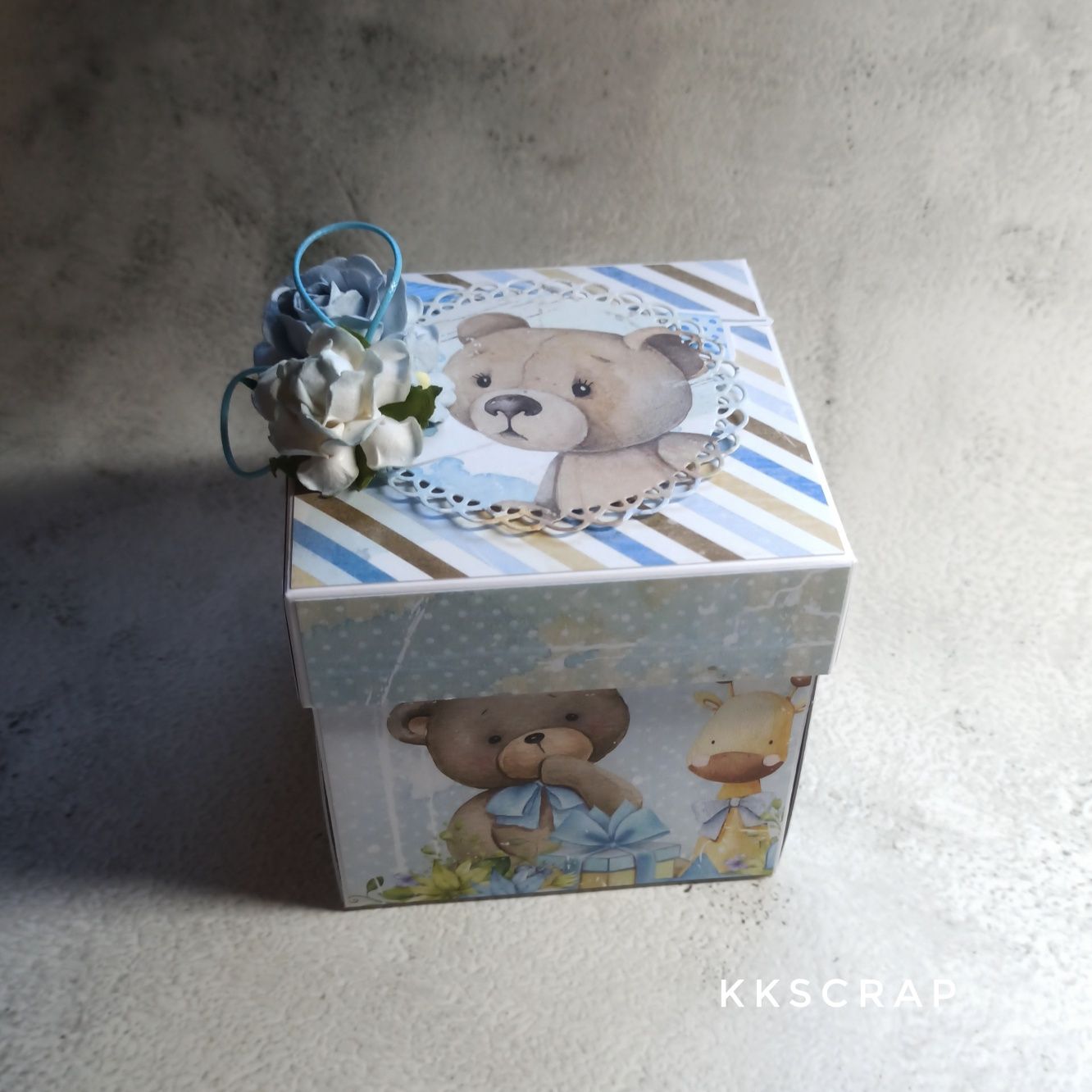 Exploding box pamiątka chrzest roczek komunia