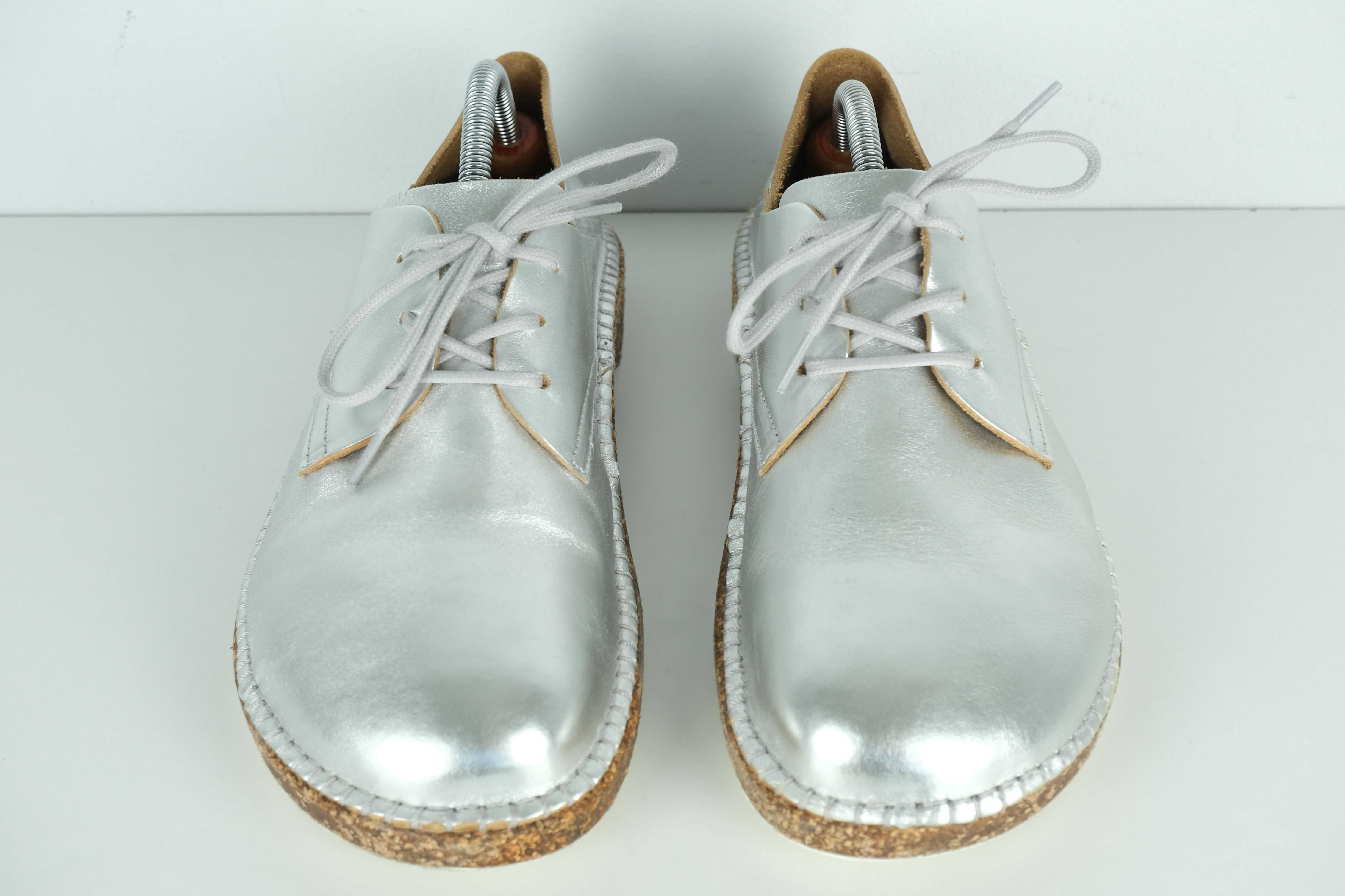 Birkenstock model gary ml silver skóra r 41- 26.5 cm st idealny