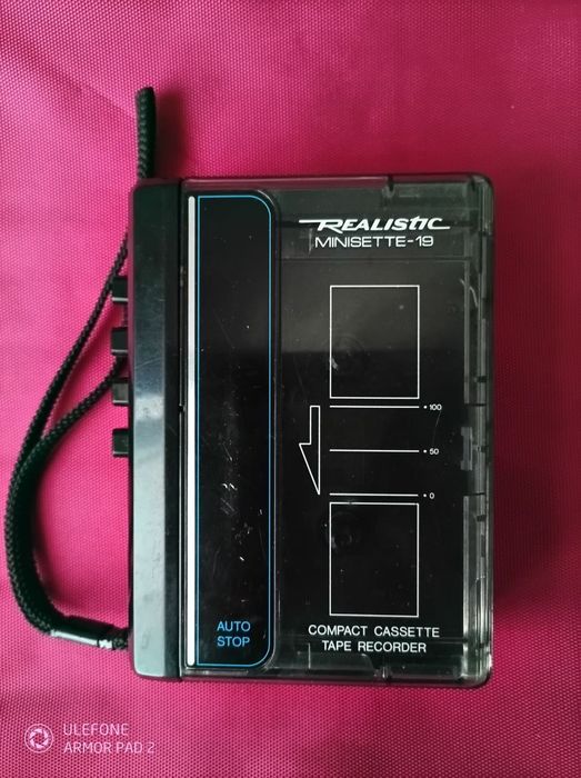 Касетный плеер, диктофон, винтаж, Realistic Minisette 19
