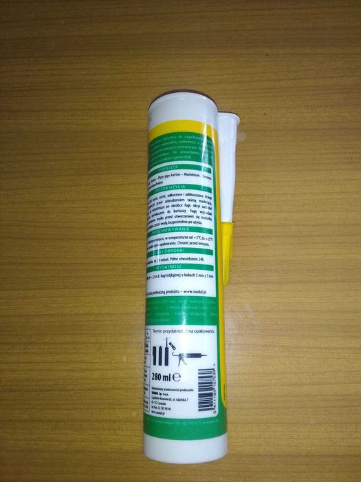 Akryl Uniwersalny SOUDAL ściany sufity BIAŁY 280ml.