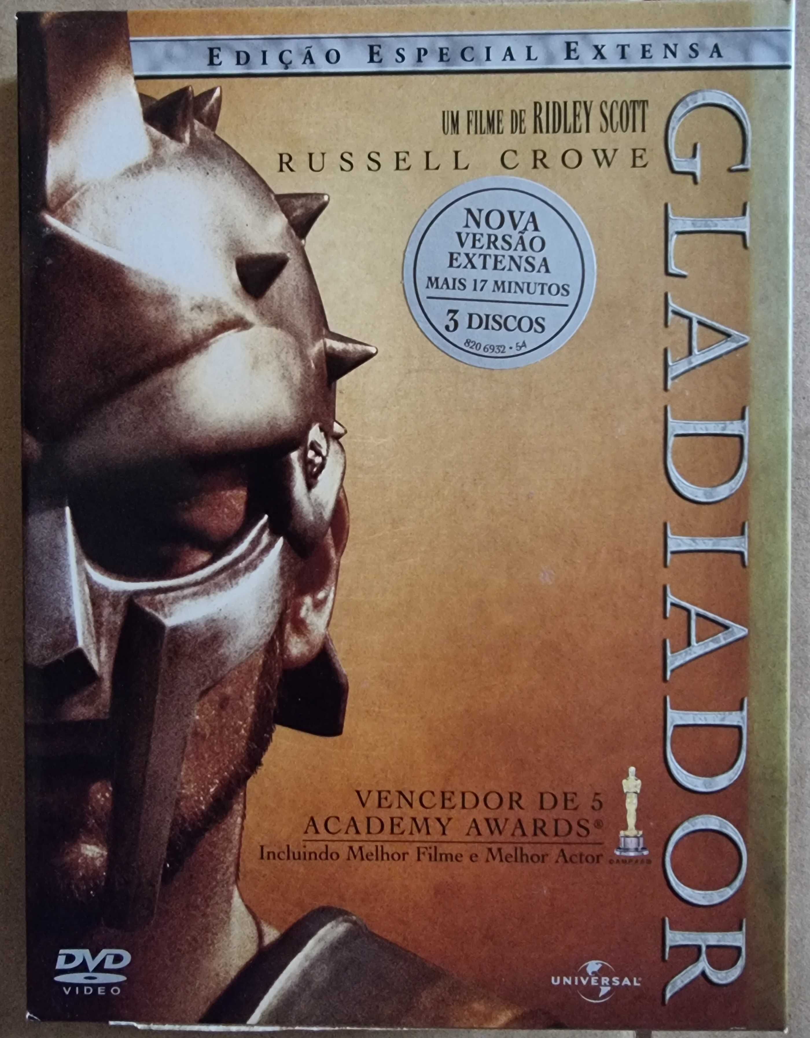 Gladiador - versão extensa, 3 DVDs, Oscar melhor filme 2000, digipack