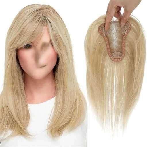 PERUKA WŁOSY 30 CM Toppery do włosów dla kobiet BLOND