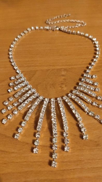 Колье чекер водопад из страз