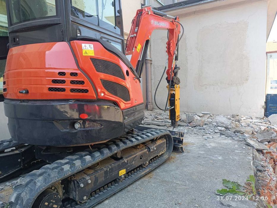 Usługi minikoparka 2.8t prace ziemne Wiertnica Młot wynajem koparka