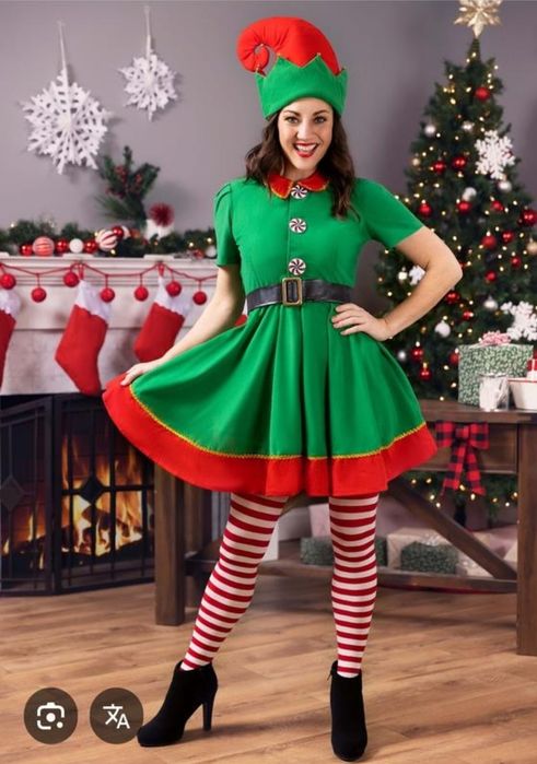Костюм жіночий Єльф Санти, новорічний