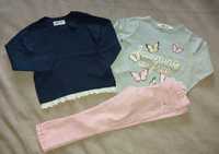Komplet dla dziewczynki sweter spodnie H&M 98-104
