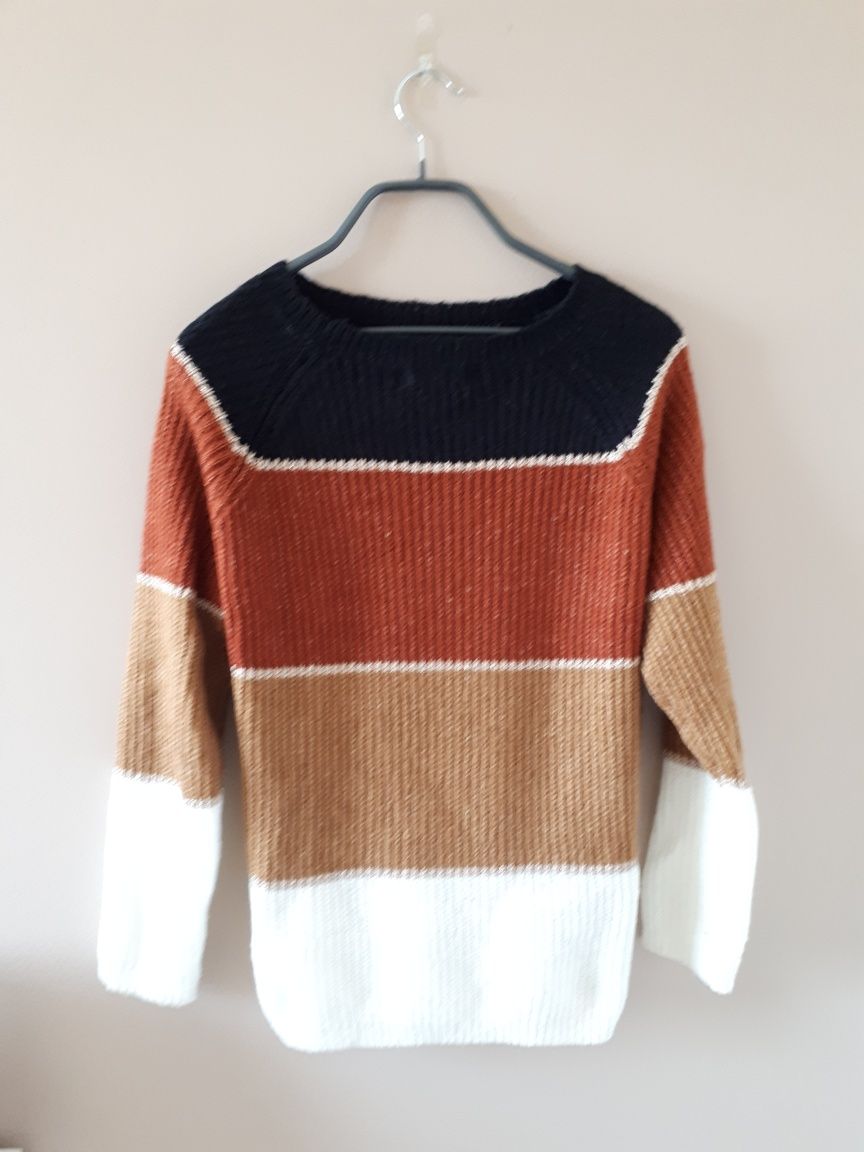 Sweter paski kolorowy XS S M