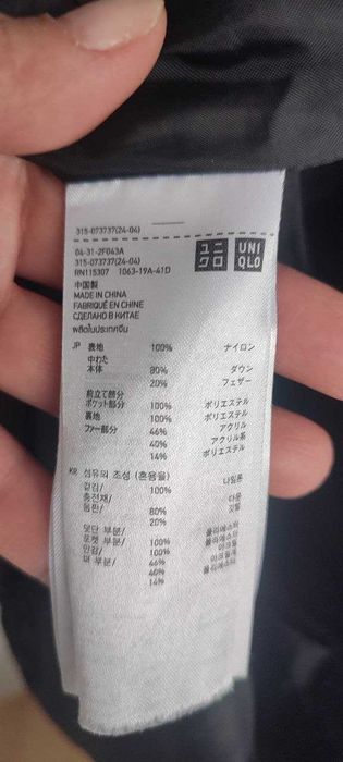 Пуховик Uniqlo  чоловічий 44 / XХL / 52