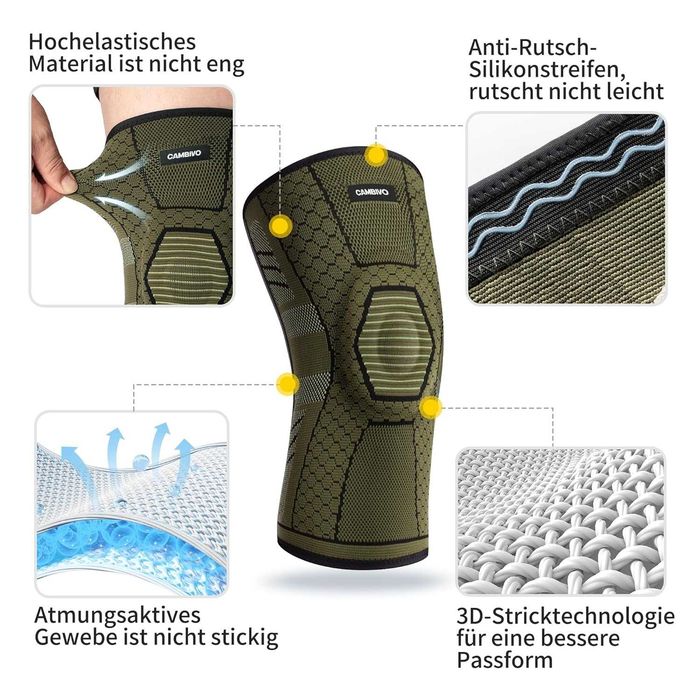 Orteza Kolana z Stabilizatorami i Poduszką Bandaż Wsparcie Kolana 2szt