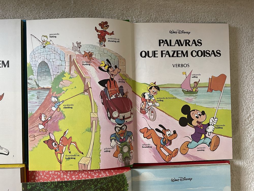 Livros infantis da Walt Disney “Como é que se diz” em ingles