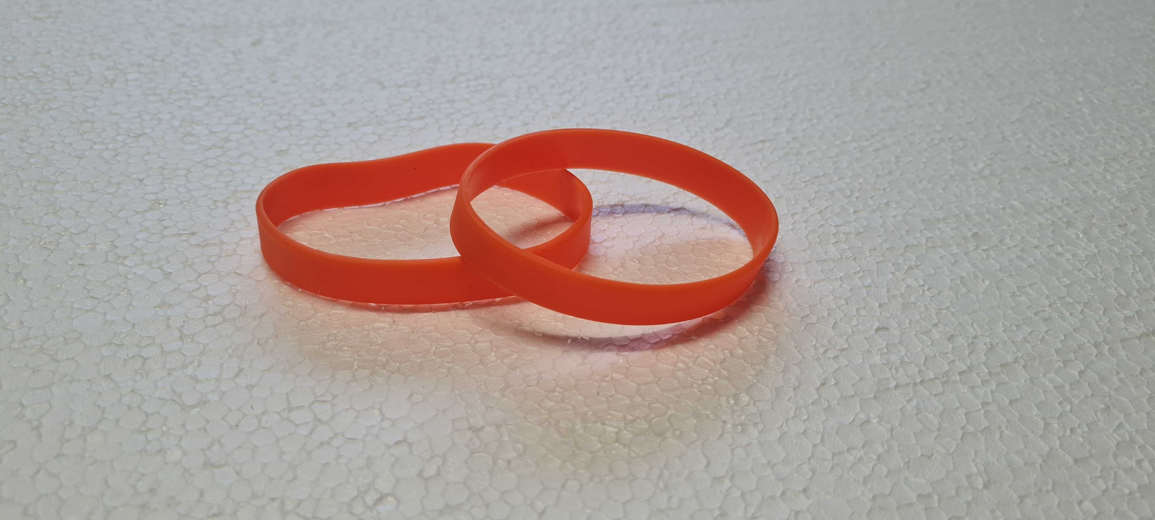 2x Bransoletka Silik. gumowa Bransoletka na Nadgarstek Pomarańcz NOWA