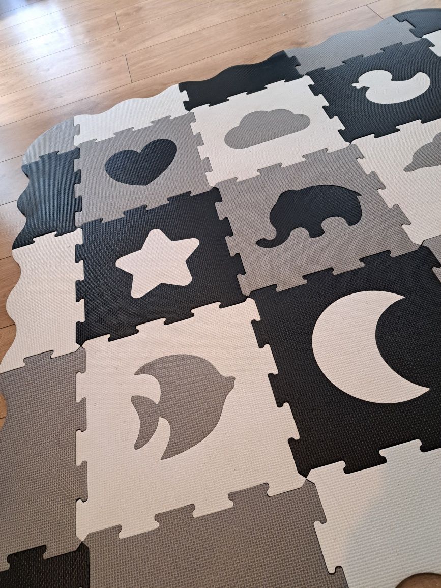 Mata edukacyjna puzzle kontrastowe dla niemowlaka wyprawka