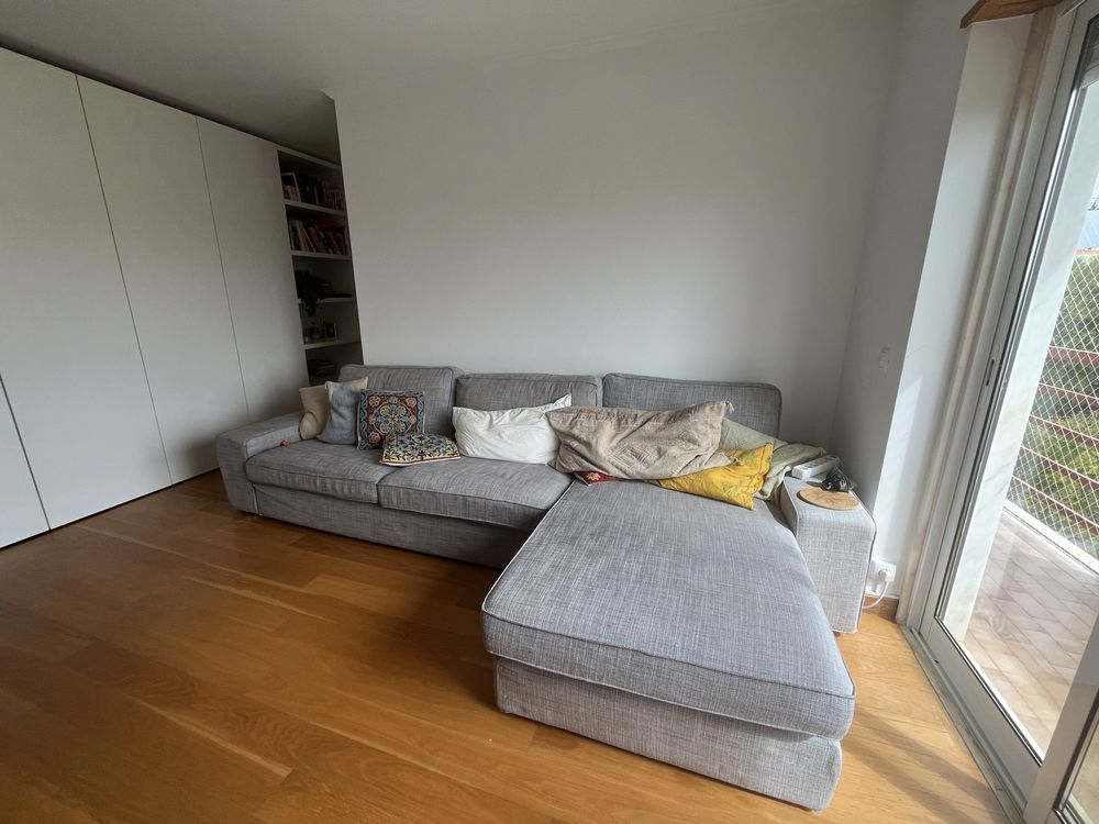 Sofa Cinza IKEA 3 lugares c/ Long Chaise Grande