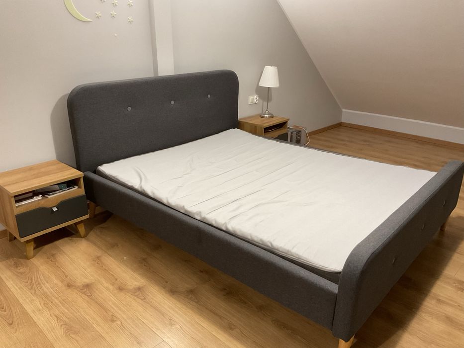 Łóżko jysk 160x200 materac piankowy ikea morgedal