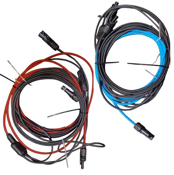 Zestaw kabli MC4, splitter MC4, pod regulator ładowania, przetwornicę