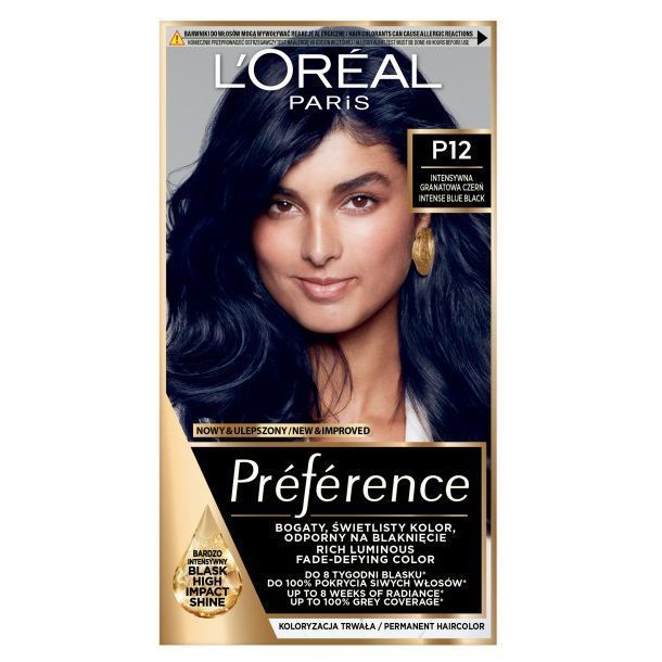 L'Oreal Paris  farba do włosów P12 Intensywna Granatowa Czerń