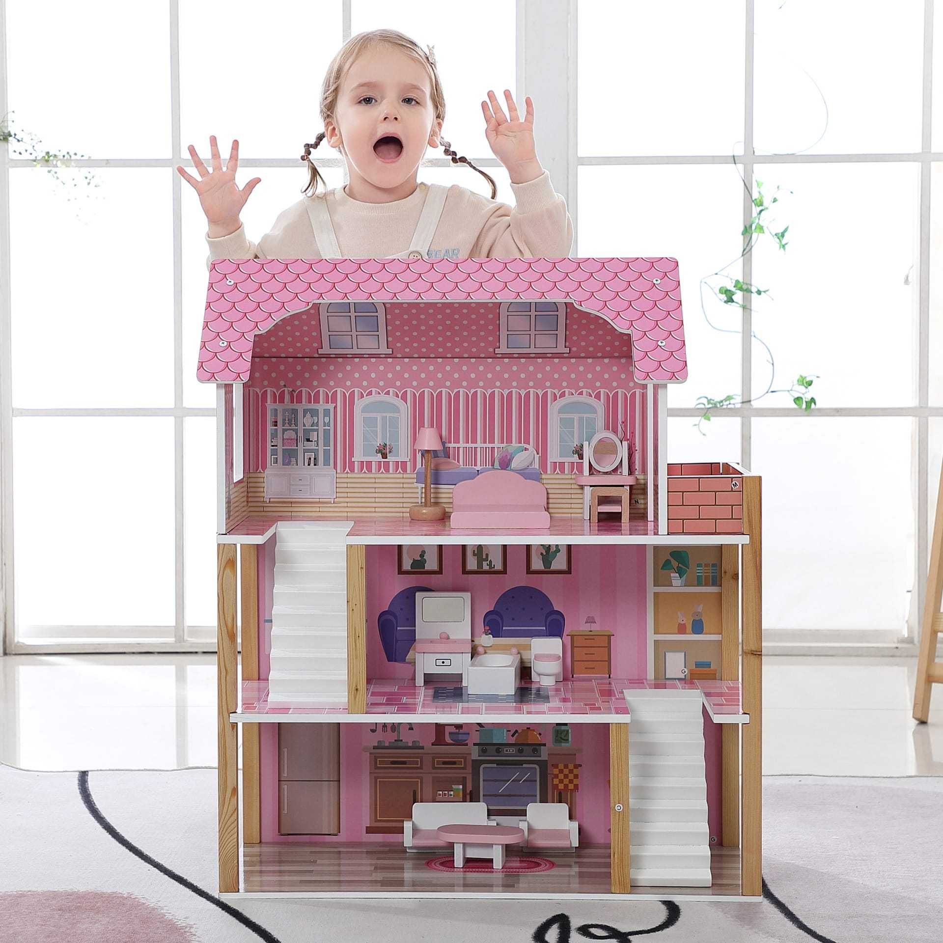 Domek dla lalek drewniany barbie prezent na dzień dziecka olx