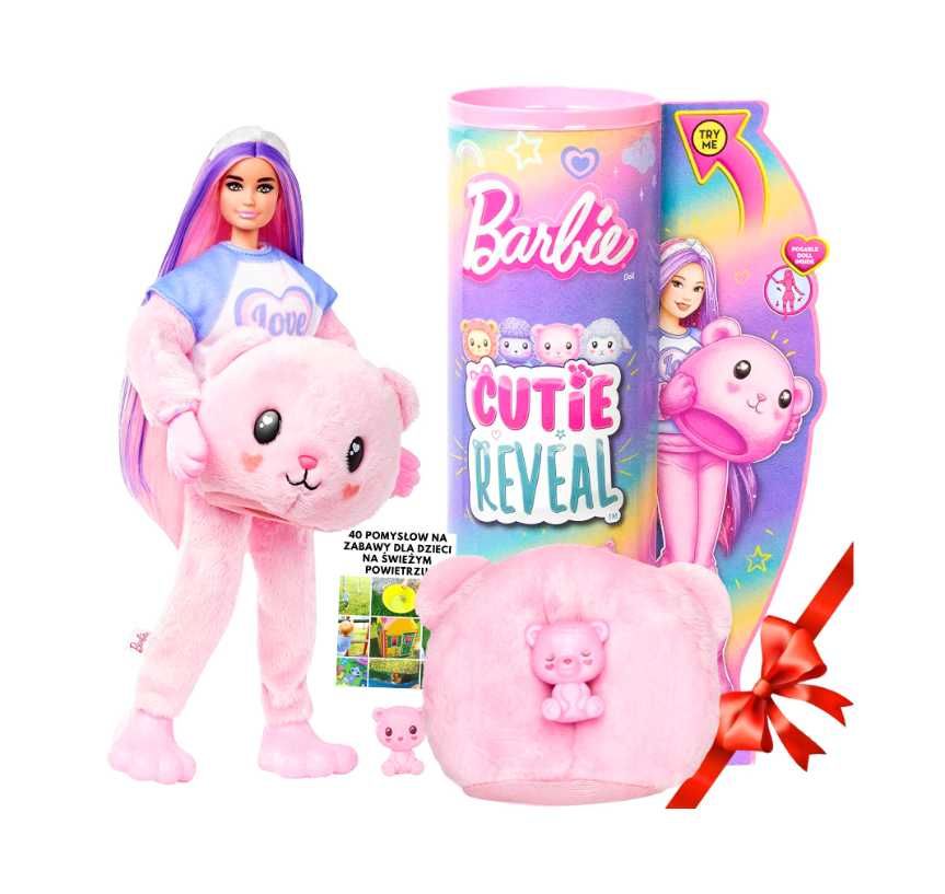 LALKA BARBIE Cutie Reveal w Stroju Różowego MISIA + AKCESORIA !!