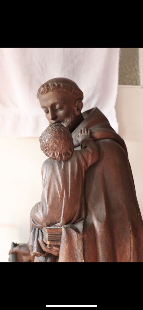 Escultura de 1m de Santo Antonio S. XIX madeira arte sacra