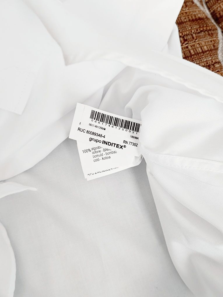 Biała Koszula męska z bawełny o kroju Regular | Zara M