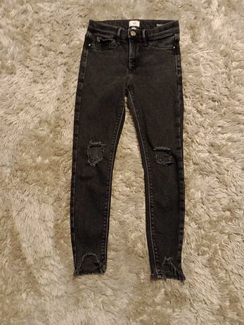spodnie jeansy jegginsy rurki XS XXS 32 River Island