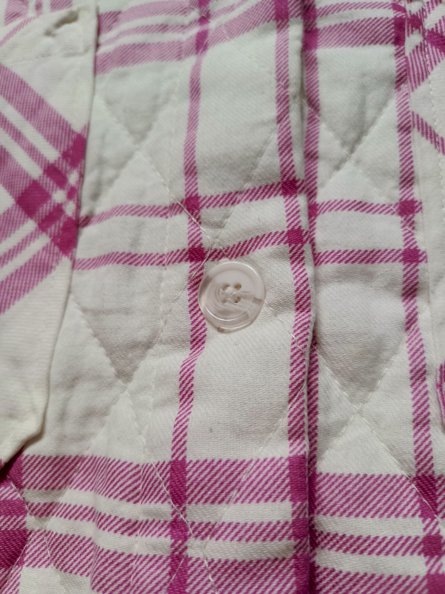 Różowa pikowana kurtka koszulowa w kratę Primark rozmiar 42 (L/XL)