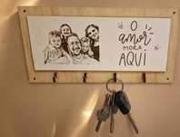 Placa Porta-chaves - Modelo com foto gravação