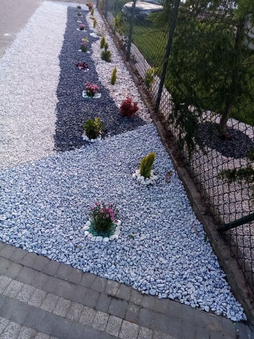 Grys biały 16-32mm kruszywo ozdobne kamień dekoracyjny , kora sosnowa