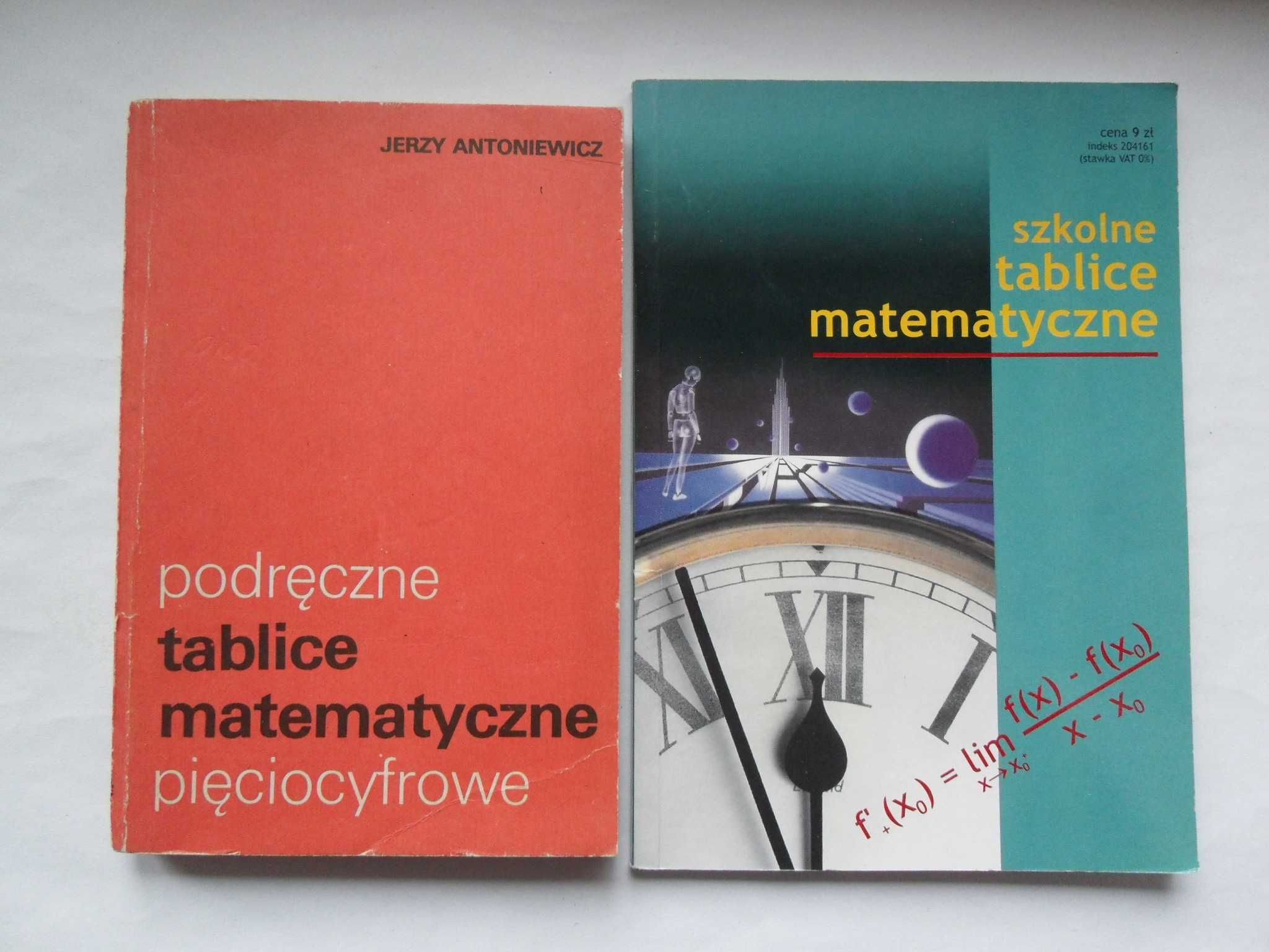 Szkolne tablice matematyczne + Podręczne tablice pięciocyfrowe