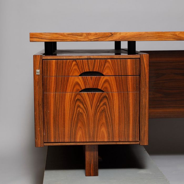 Duże biurko z palisandru 1960-70 Lysgaard Mobler - Dania
