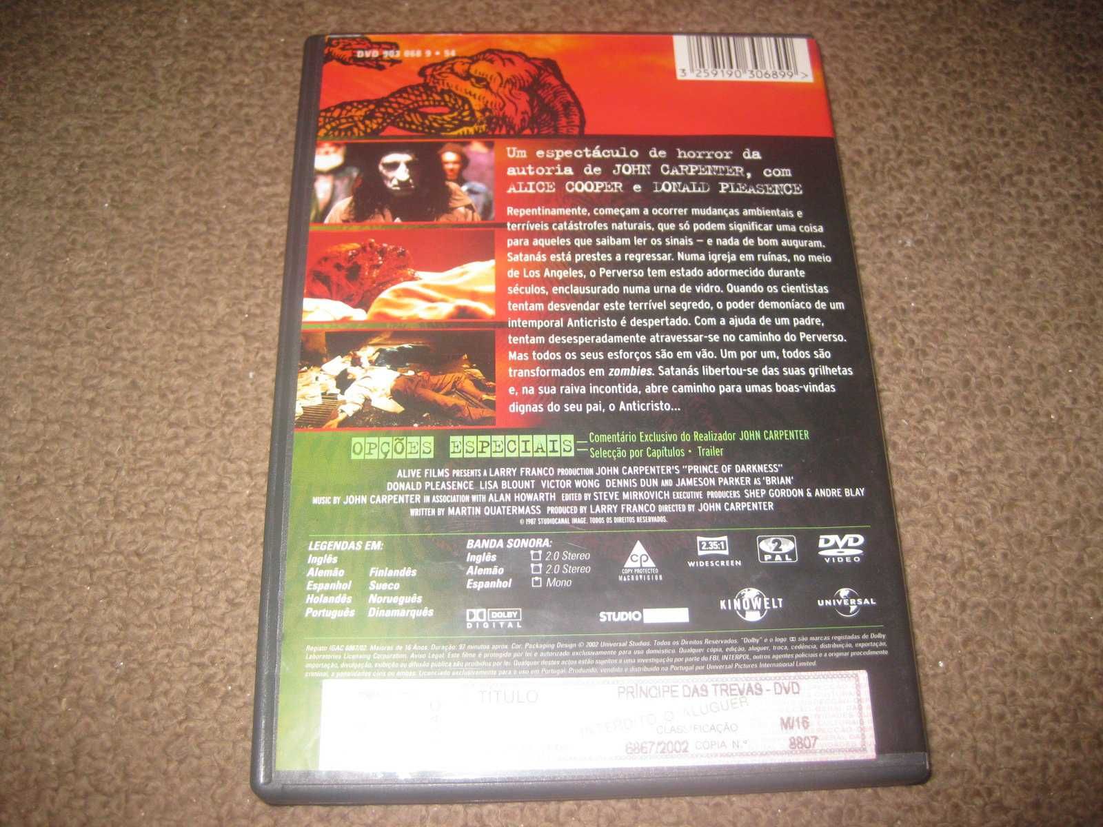 DVD "Príncipe das Trevas" de John Carpenter/Raro!