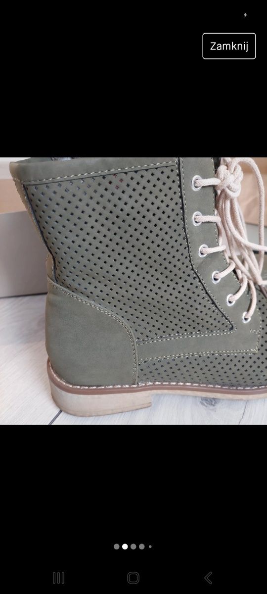 Jenny Fairy Trzewiki ccc  38 Khaki botki buty