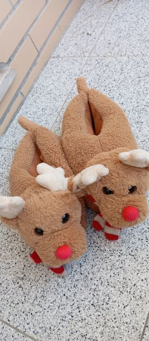 Pantufas renas natal 35