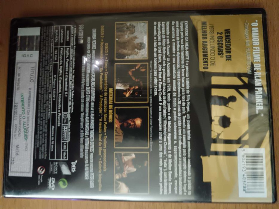 filme dvd original - o expresso da meia noite - selado