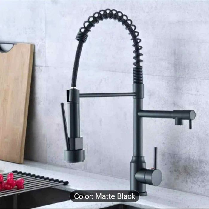 Torneira cozinha BLACK LINE n°4 Chuveiro Industrial e bica giratória