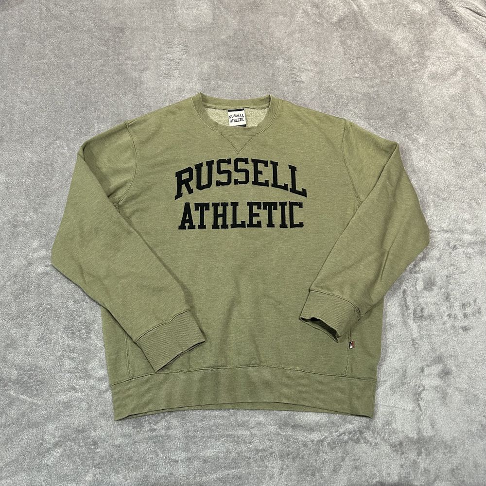 Bluza Russell Athletic khaki big logo haft spellout