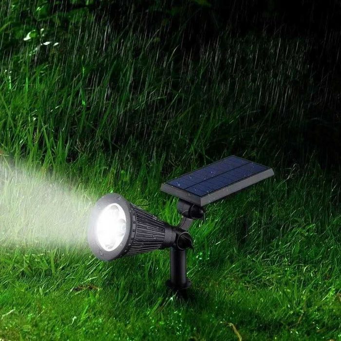 Lampa solarna LED RGB wbijana ogrodowa czujnik zmierzchu reflektor