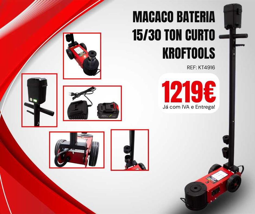 Macaco Curto 15/30Ton a Bateria KROFTOOLS JL20