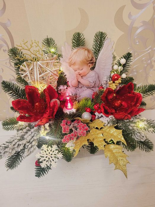 Зимова композиція на могилу