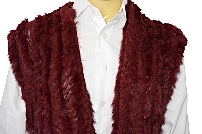 Piękna futrzana kamizelka z królika bezrękawnik M L 38 40