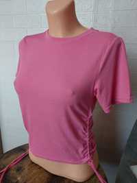 Bluzeczka różowa wiązana po bokach
