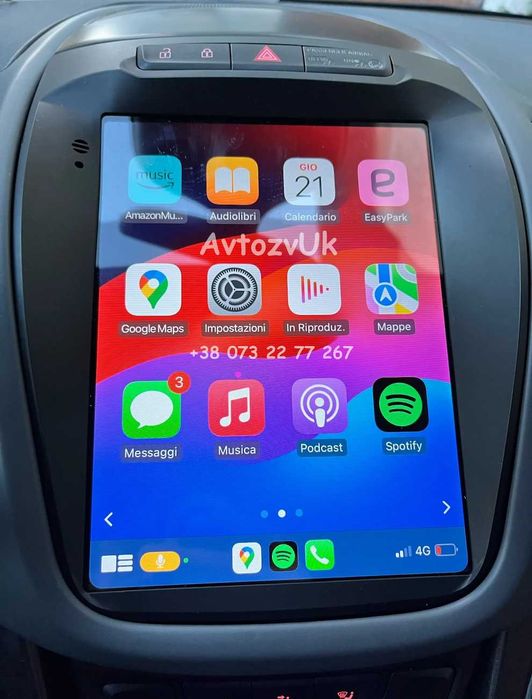 Магнитола ZAFIRA Opel Зафира Опель Tesla GPS USB TV CarPlay Android 14