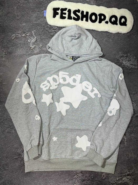 Худі Sp5der, спайдер худак, худі Atlanta grey dril y2k Broken Chrome