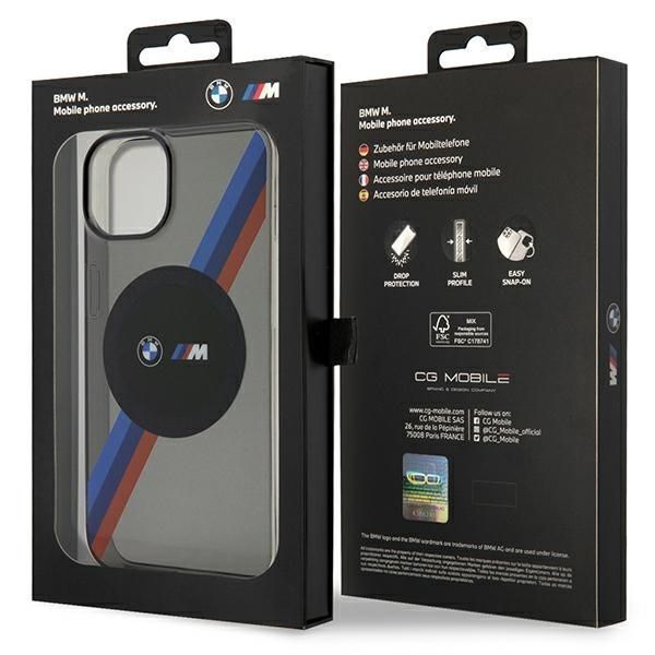 Etui na iPhone 14 / 15 / 13 6.1" BMW Tricolor Stripes MagSafe